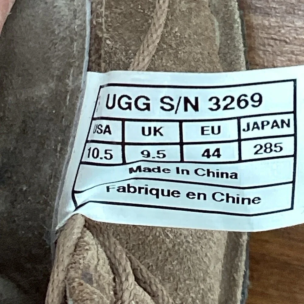 UGG‎ Tan Suede Oxford Dress Shoes Sheepskin Lining Men's Size 10.5
